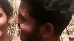 Boyfriend suck his gf boob in open field