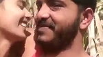 Boyfriend suck his gf boob in open field