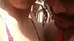 Boyfriend suck his gf boob in open field