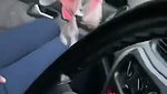 Cute Babe Boobs Pressed in Running car
