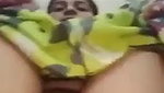 Beautiful girl show her wet pussy  inserting nail polish cap