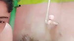 Village aunty taking bath  showing