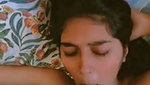Beautiful girl give Blowjob  cum on her face