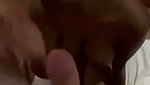 Indian dusky babe sucking and fucking white cock