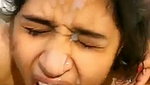 Boyfriend cum inside her mouth  face
