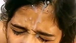 Boyfriend cum inside her mouth  face