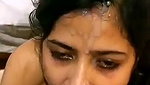 Boyfriend cum inside her mouth  face
