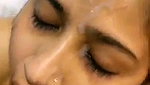 Boyfriend cum inside her mouth  face