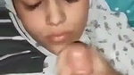 Muslim girl give Blowjob  cum on her face