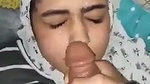 Muslim girl give Blowjob  cum on her face