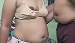 Sexy couple enjoying sex on live