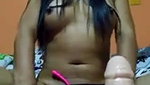 Sexy hot girl show her boobs  enjoying with dilo
