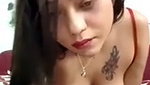 tango babe goes topless boobs shows pussy