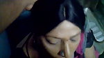 Shemale guy giving Blowjob inside train bathroom
