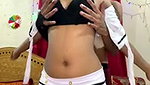 Young indian beautiful housewife blowing hard