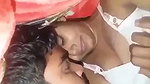 Boyfriend suck gf boob  enjoying in blanket