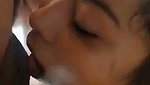 Sexy lady giving Blowjob to his husband friend