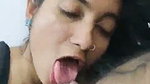 Sexy girlfriend give Blowjob  kissing bf balls