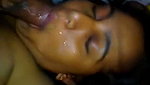 Lady fuck on bed  cum on her mouth