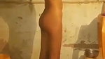 Beautiful girl taking bath  showing