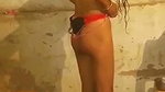 Beautiful girl taking bath  showing