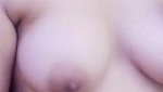 Beautiful girl talking  showing her boobs