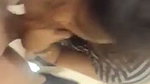 Sexy girlfriend giving Blowjob on condom cover dick