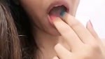 Beautiful Girl Licking Fingers Rubbing  Spreading