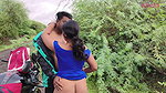 Marathi Kavita Bhabhi fuck outdoor in jungle in doggy style with blue sexy dress