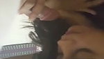 Hot girl give Blowjob  cum on her face