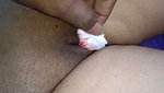 Husband touching her wife nude body