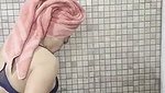 After bath sexy aunty wearing jean