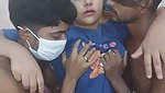 New update Aunty boobs press  enjoying with three nephew