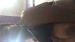 Tamil aunty pressing her huge boobs  enjoying