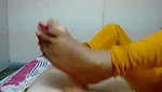 Aunty rubing bf cock by legs