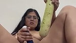 Hot lady destroying her pussy