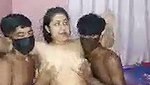 New update sexy aunty enjoying  fucking hard with three nephew