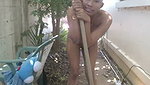 Hot girl nude dancing outside the house
