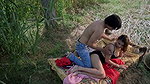 The guy fucks his hot GF under a tree in an adult