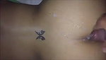 Boyfriend cum on gf ass