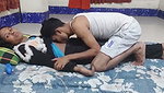 Aunty fuck hard with lover on floor