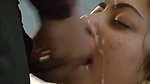 Mumbai aunty cum on her face