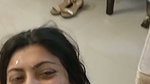 Mumbai aunty cum on her face