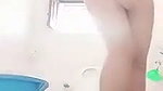 Sexy cute girl fingering in bathroom