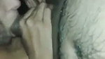 Girlfriend showing her hairly pussy  give Blowjob