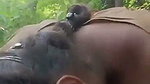 Tamil aunty show her boobs  give Blowjob in jungle