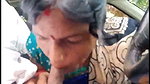 Aunty give Blowjob inside the car