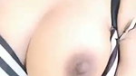 Beautiful girl show her boobs  pressing