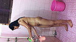 Beautiful girl taking bath