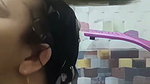 Lady give Blowjob  rubing bf dick between boobs
